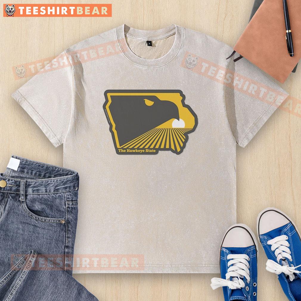 Premium Hawkeye State Iowa washed t-shirt in vibrant colors, showcasing a stylish and comfortable design.