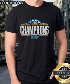 Premium UCLA Bruins Women's Basketball Tournament Champions 2026 T-Shirt featuring team colors and logo design.