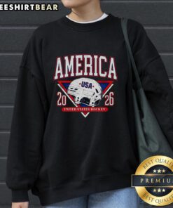 Alt Text: Premium United States Hockey Champions USA sweatshirt, showcasing team pride and sporty style for fans.