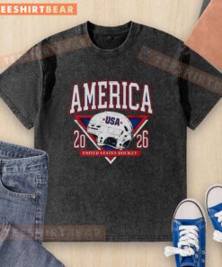 Premium United States Hockey Champions USA washed t-shirt featuring a vintage design and comfortable fit.