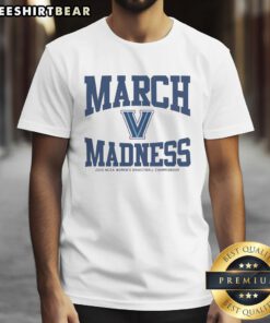 Premium Villanova Wildcats March Madness NCAA Women's Basketball Championship 2026 T-Shirt featuring team logo and colors.