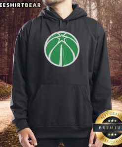 Alt Text: Premium Washington Wizards white logo hoodie for St. Patrick's Day, featuring a festive design and comfortable fit.