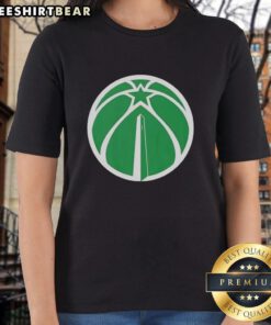Premium Washington Wizards white logo tee for ladies, perfect for St. Patrick's Day celebrations and sports fans.