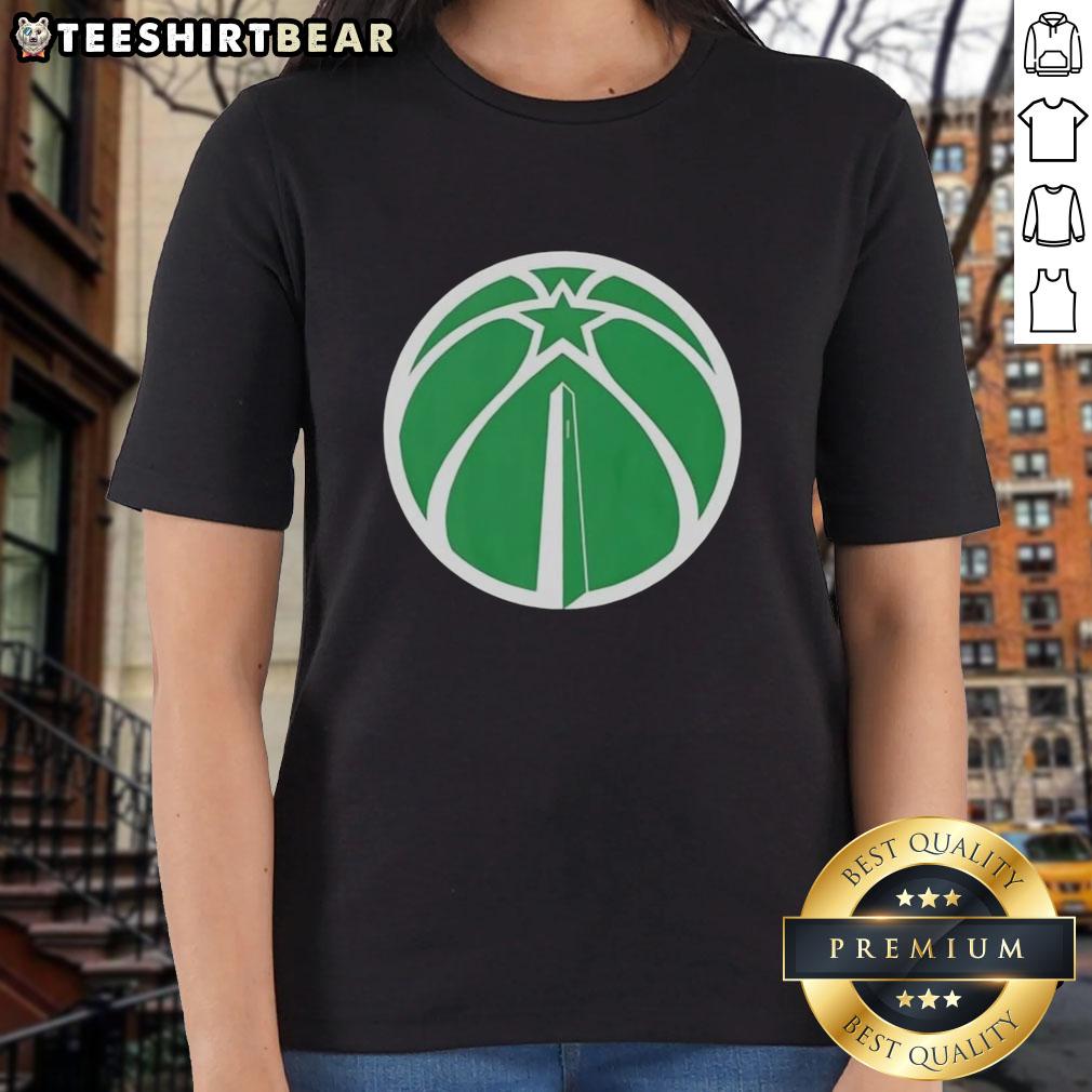 Premium Washington Wizards white logo tee for ladies, perfect for St. Patrick's Day celebrations and sports fans.