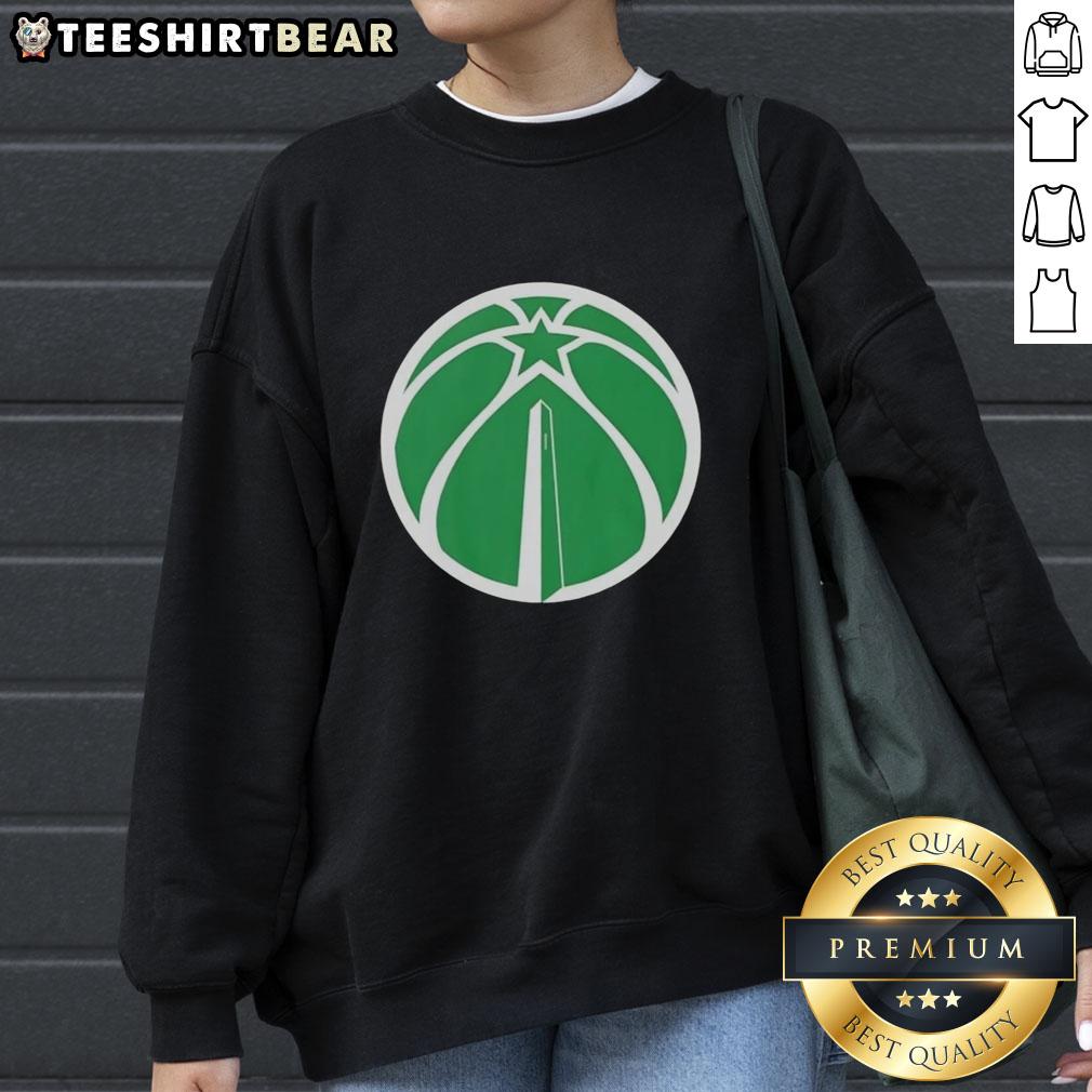 Premium Washington Wizards white logo sweatshirt for St. Patrick's Day, featuring a stylish design perfect for fans.