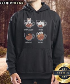 Cozy hoodie featuring a cute cat design, perfect for coffee lovers and cat enthusiasts. Ideal for casual wear and gifts.