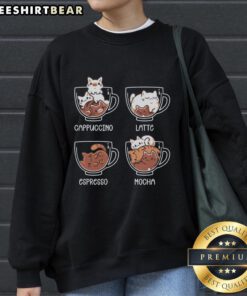 Cozy Pretty Cat Coffee Guide sweatshirt featuring a cute cat design, perfect for coffee lovers and cat enthusiasts.