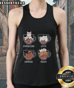 Pretty Cat Coffee Guide Tank Top featuring a cute cat graphic, perfect for coffee lovers and casual wear.