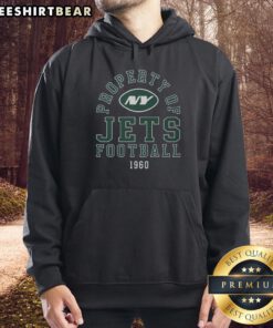 Stylish Pretty New York Jets Property 1960 hoodie in green, showcasing classic team logo and vintage design.