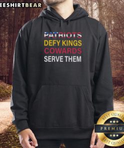 Pretty Patriots Defy Kings hoodie featuring bold design, perfect for expressing freedom and individuality.