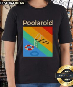 Retro ladies tee featuring 'I'm Only 333 Half Evil' text on a stylish poolside background. Perfect for casual wear!