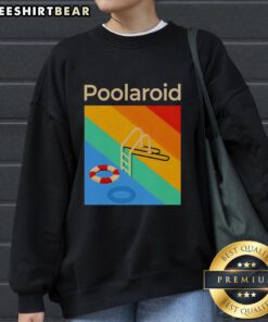 Alt Text: Retro 'I'm Only 333 Half Evil' sweatshirt featuring a colorful poolaroid design, perfect for casual wear.