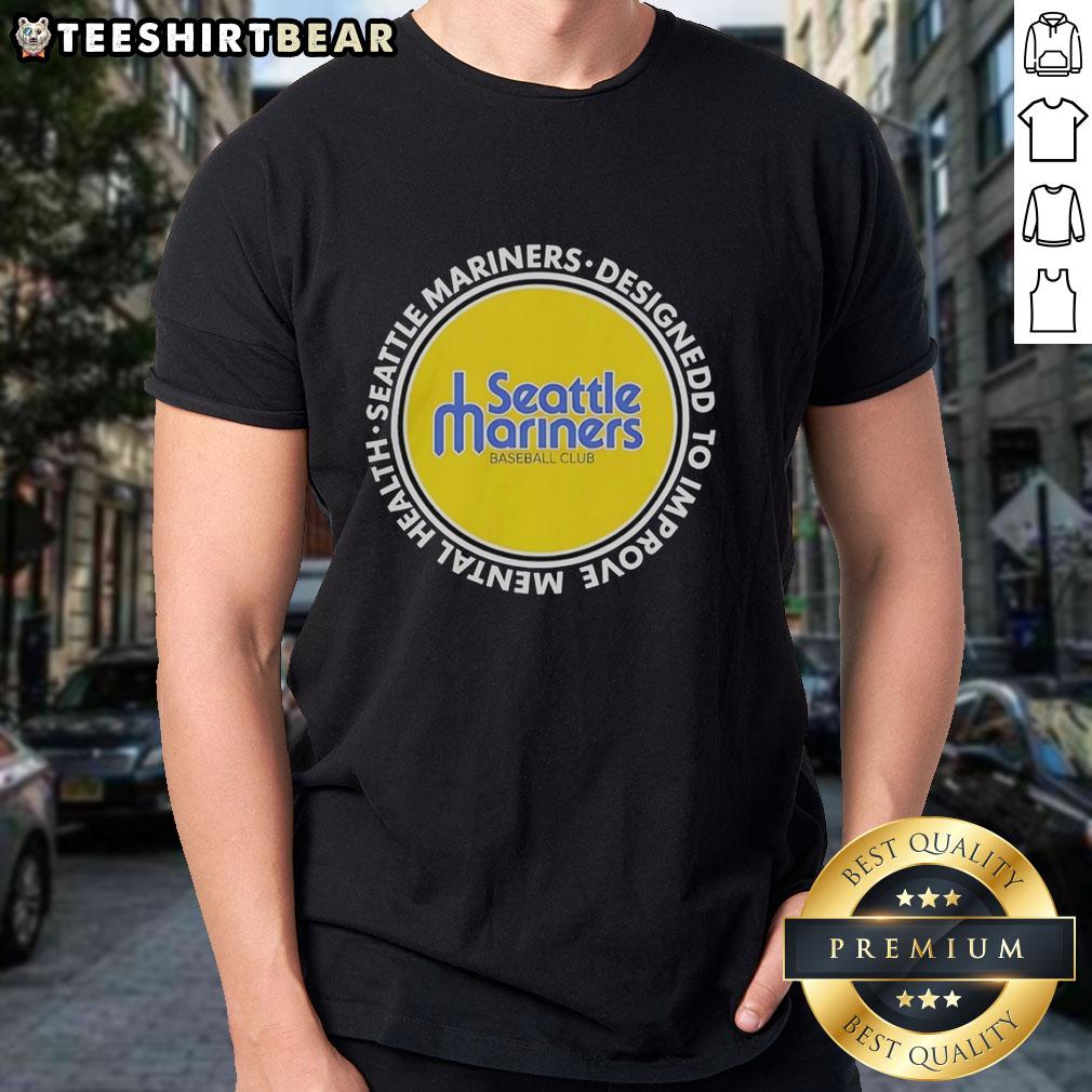 Pretty Seattle Mariners T-shirt designed to boost mental health, featuring vibrant colors and a unique graphic design.