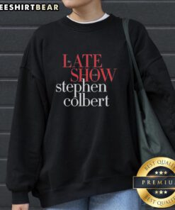Cozy Pretty The Late Show With Stephen Colbert sweatshirt in vibrant colors, perfect for fans of the show.