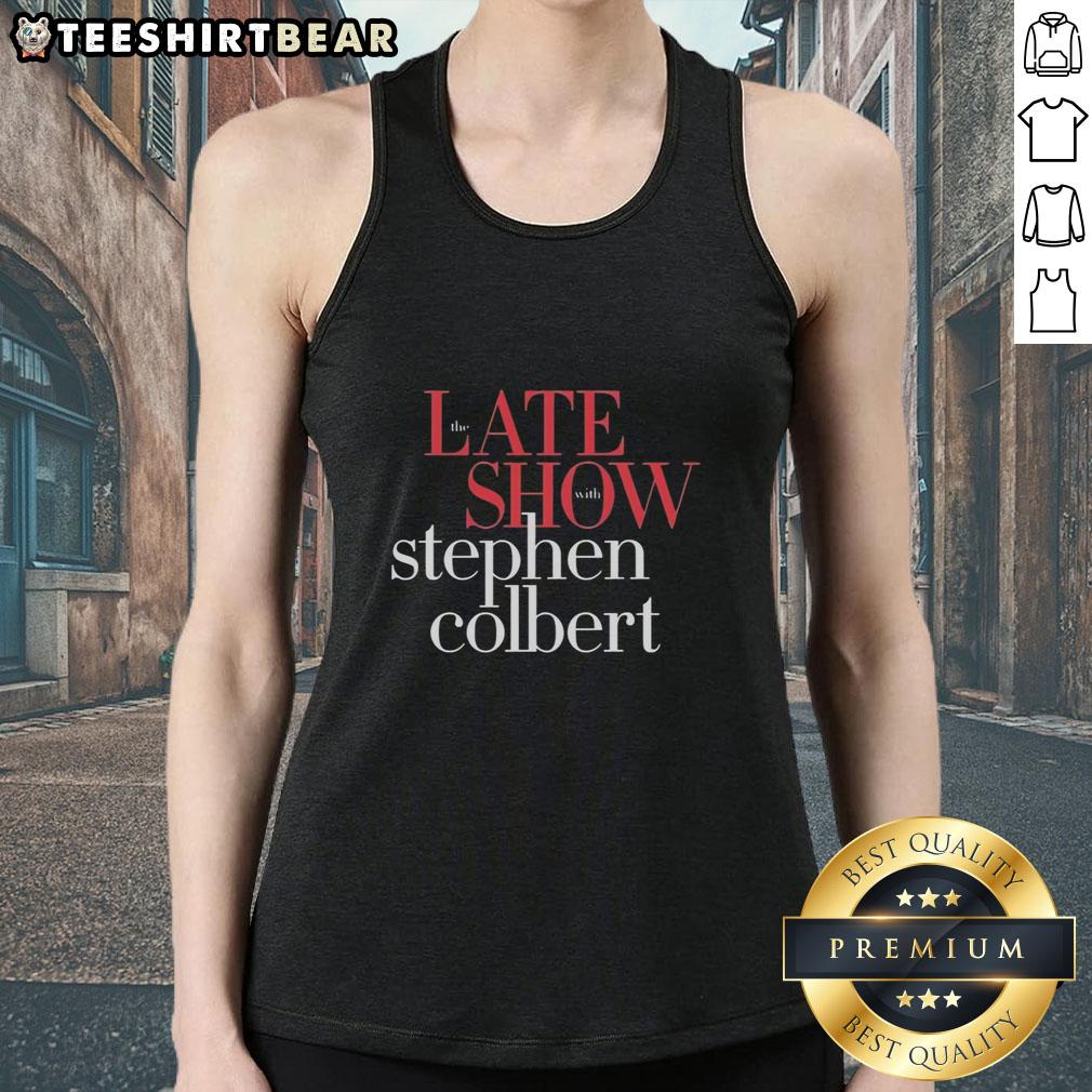 Stylish 'Pretty' tank top from The Late Show with Stephen Colbert, featuring a vibrant design perfect for fans.