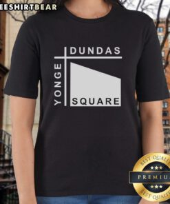 Alt Text: Stylish ladies tee featuring a vibrant design inspired by Yonge-Dundas Square, perfect for casual outings.