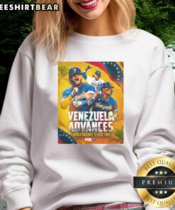 Team Venezuela celebrates victory in the World Baseball Classic 2026, defeating Team USA, with a stylish sweatshirt.