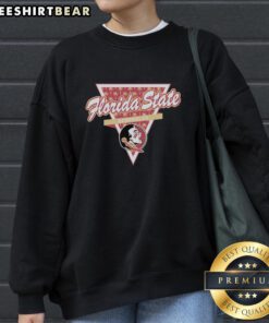 Top Florida State Seminoles basketball sweatshirt featuring a palm tree pattern inside a triangle logo design.
