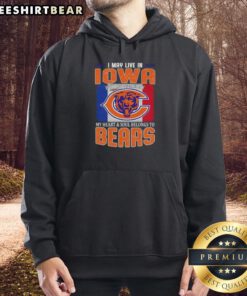 Chicago Bears football flag hoodie, perfect for fans living in Iowa on game day, showcasing team spirit and pride.