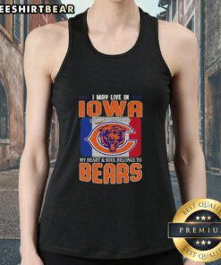 Chicago Bears football flag tank top showcasing team spirit for fans living in Iowa on game day.
