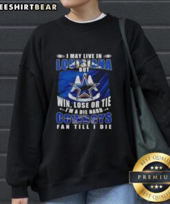 Die-hard Dallas Cowboys fan sweatshirt, showcasing pride for the team while living in Louisiana. Perfect for game day!