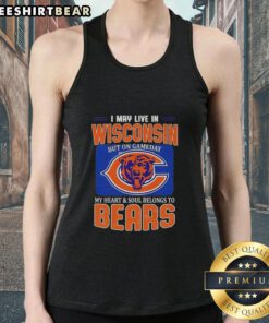 Chicago Bears football flag tank top for fans in Wisconsin, showcasing team spirit on game day.