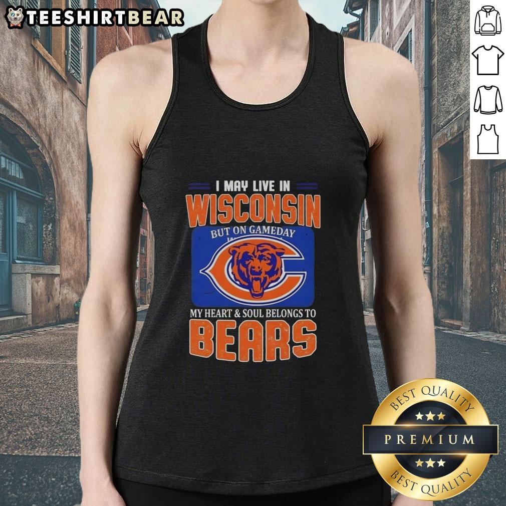 Chicago Bears football flag tank top for fans in Wisconsin, showcasing team spirit on game day.