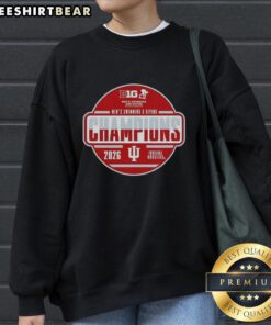 Top Indiana Hoosiers 2026 Big Ten Men's Swimming and Diving Champions sweatshirt showcasing team pride and athletic success.
