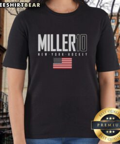 Top J.T. Miller New York Rangers USA Flag Elite Ladies Tee showcasing team spirit and style for fans.