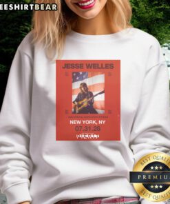 Top Jesse Welles Red Tour 2026 North America city dates poster on a stylish sweatshirt, perfect for fans.