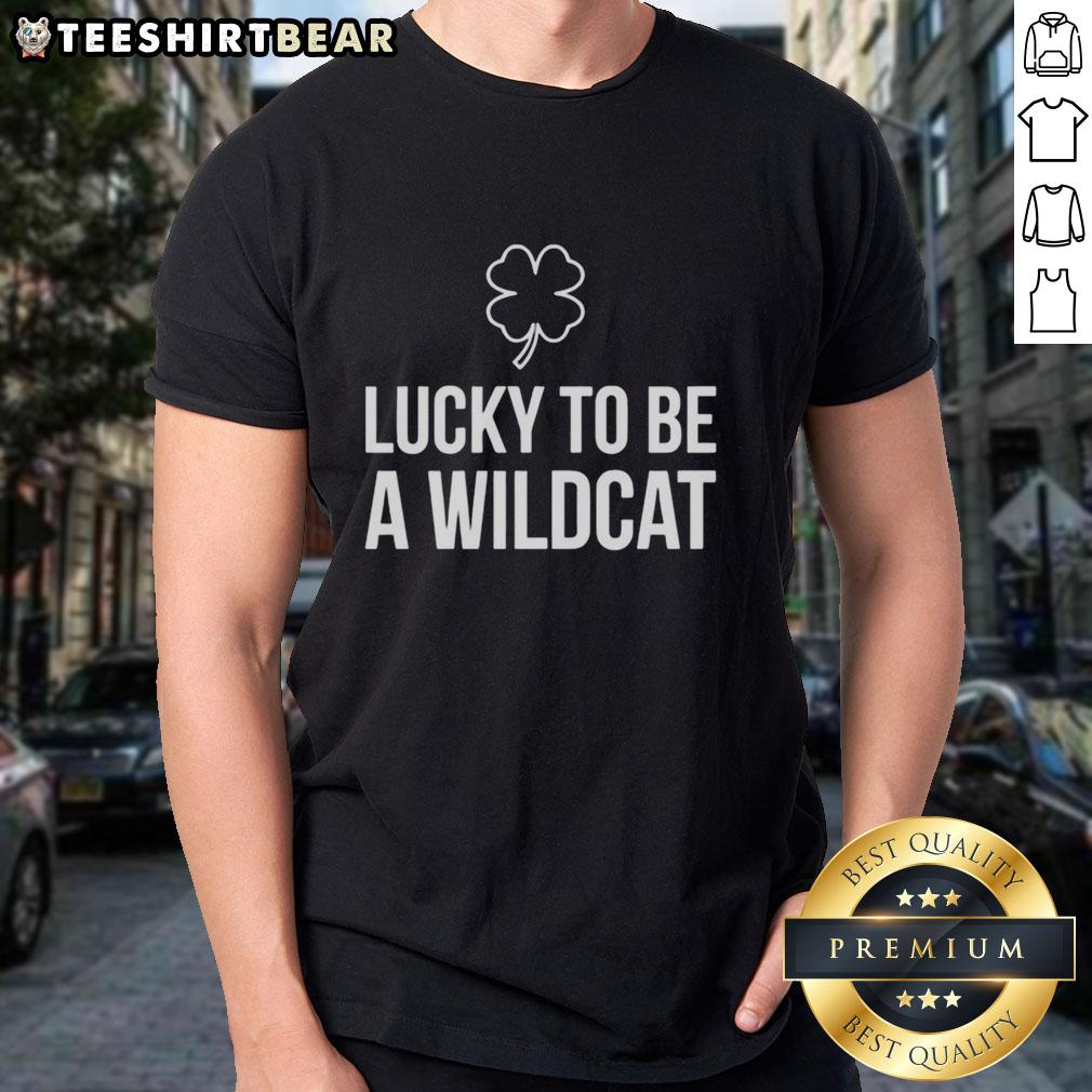 Top Lucky To Be A Wildcat St Patrick's Day T-Shirt featuring a vibrant design perfect for celebrating the holiday.