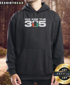 Alt Text: Top Miami Hurricanes NCAA 'We Are The 305' hoodie in team colors, perfect for fans supporting Miami sports.