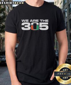 Top Miami Hurricanes NCAA 'We Are The 305' T-Shirt featuring vibrant colors and team logo, perfect for fans.