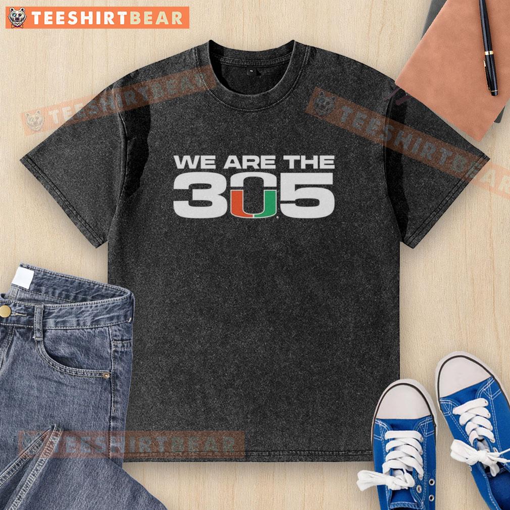 Top Miami Hurricanes NCAA 'We Are The 305' washed t-shirt featuring vibrant team colors and logo.