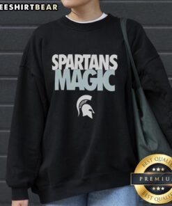 Top Michigan State Spartans NCAA Magic logo sweatshirt featuring vibrant green and white design for fans.