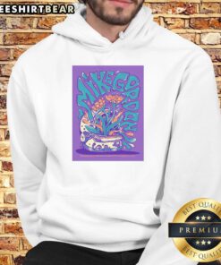 Top Mike Gordon Neighborhood Theatre March 19, 2026 poster on a hoodie, showcasing vibrant concert artwork.