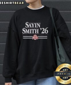 Julian Sayin and Jeremiah Smith wearing Ohio State Football sweatshirts, showcasing team spirit and style.