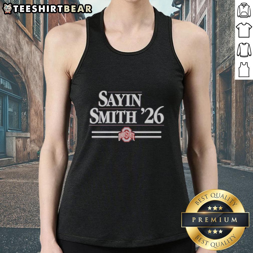 Julian Sayin and Jeremiah Smith in Top Ohio State Football tank top, showcasing team spirit and style.