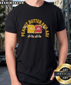 Top Peanut Butter and Adi Adidas T-Shirt featuring a stylish design, perfect for casual wear and peanut butter lovers.