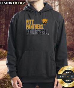 Alt Text: Top Pitt Panthers Volleyball Logo Overlay Hoodie featuring vibrant colors and sporty design for fans.