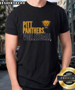 Top Pitt Panthers Volleyball Logo Overlay T-Shirt featuring vibrant team colors and official logo design.