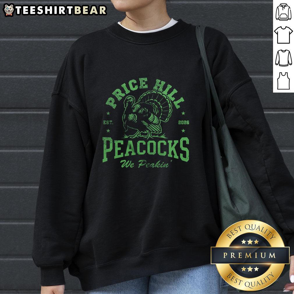 Stylish Top Price Hill Peacocks sweatshirt featuring vibrant colors and unique design, perfect for casual wear.
