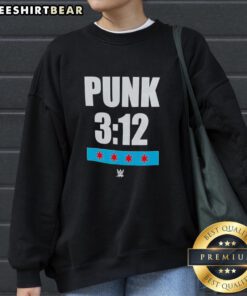Top Punk 312 WWE sweatshirt featuring bold graphics and a comfortable fit, perfect for wrestling fans and casual wear.