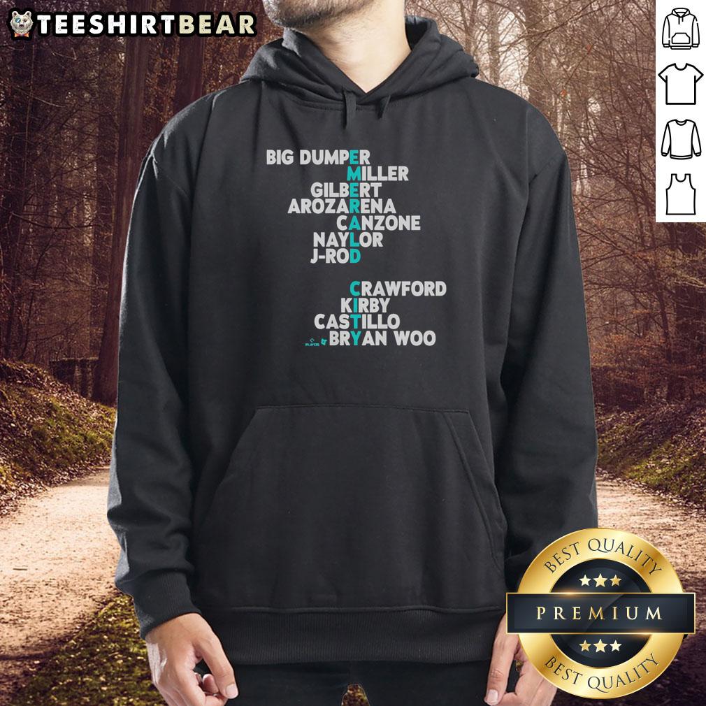 2026 Seattle baseball names hoodie showcasing team spirit and style for fans in vibrant colors and design.