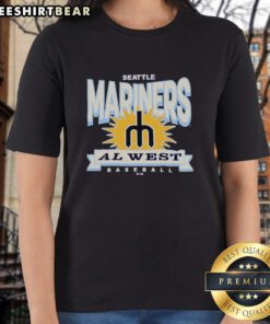 Seattle Mariners Retro Burst Jetty Ladies Tee featuring vibrant colors and stylish design for passionate fans.