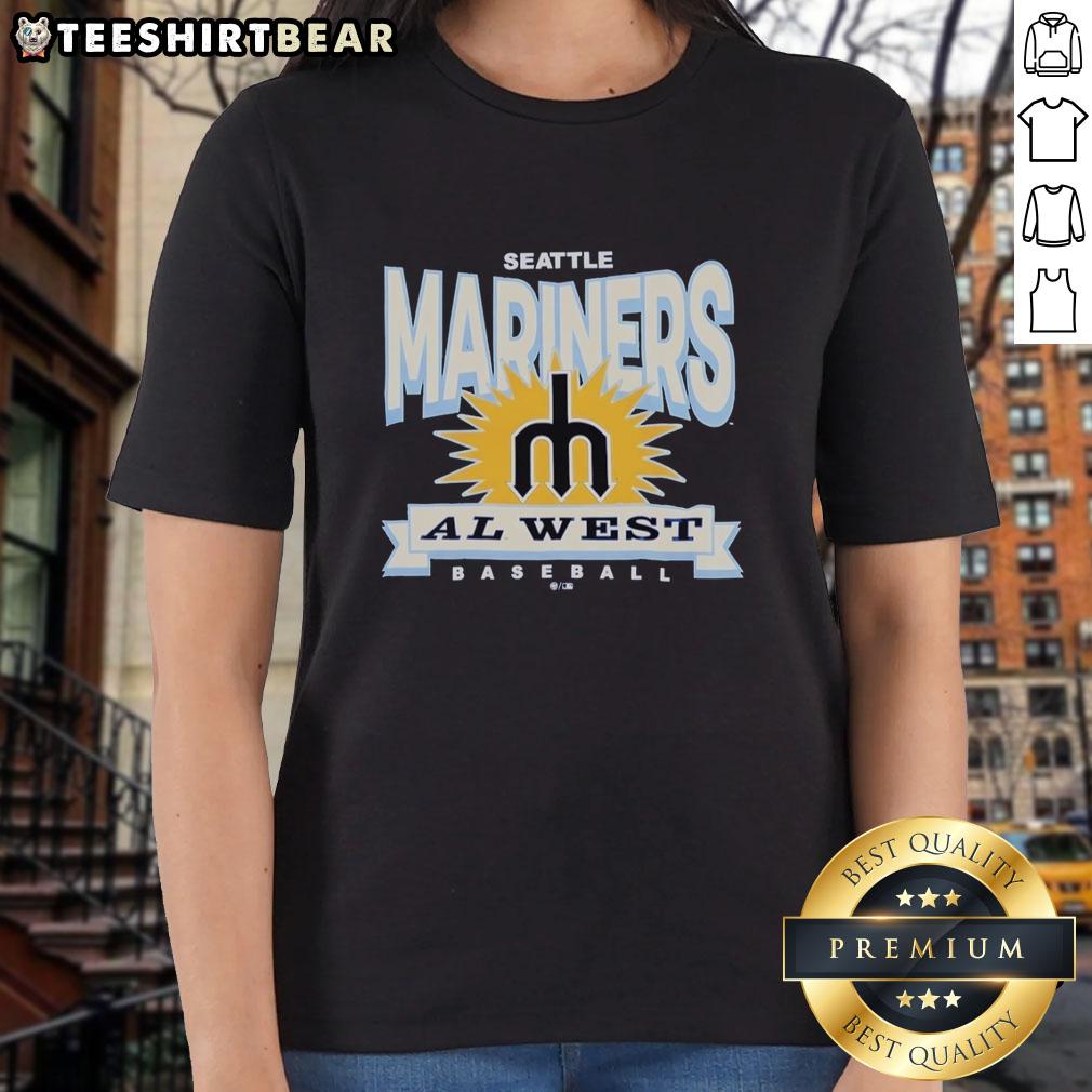 Seattle Mariners Retro Burst Jetty Ladies Tee featuring vibrant colors and stylish design for passionate fans.