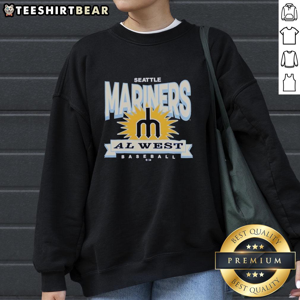 Top Seattle Mariners Retro Burst Jetty Sweatshirt featuring vibrant colors and classic logo design, perfect for fans.