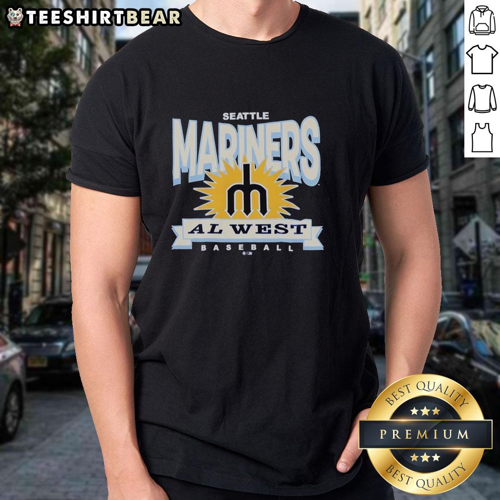 Alt Text: Seattle Mariners Retro Burst Jetty T-Shirt featuring vibrant graphics and a classic design for fans.