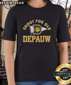Vintage ladies tee from DePauw with a stylish top shout design, perfect for casual wear and DePauw University fans.