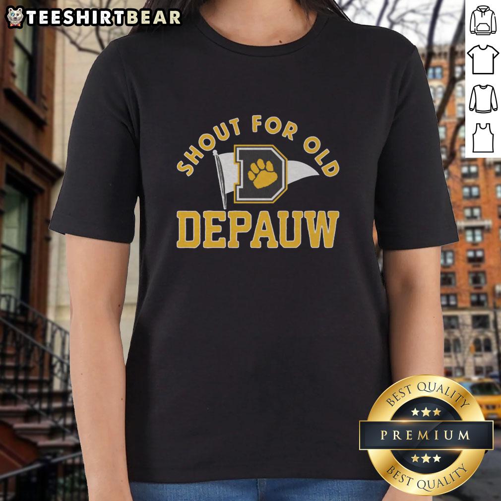 Vintage ladies tee from DePauw with a stylish top shout design, perfect for casual wear and DePauw University fans.